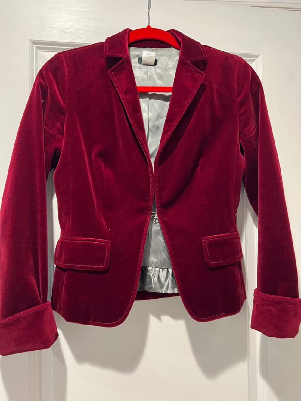 J.Crew Women's Velvet Blazer Jacket - Deep Burgundy